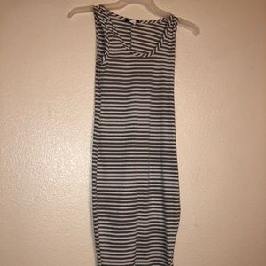 Light grey stripped dressed